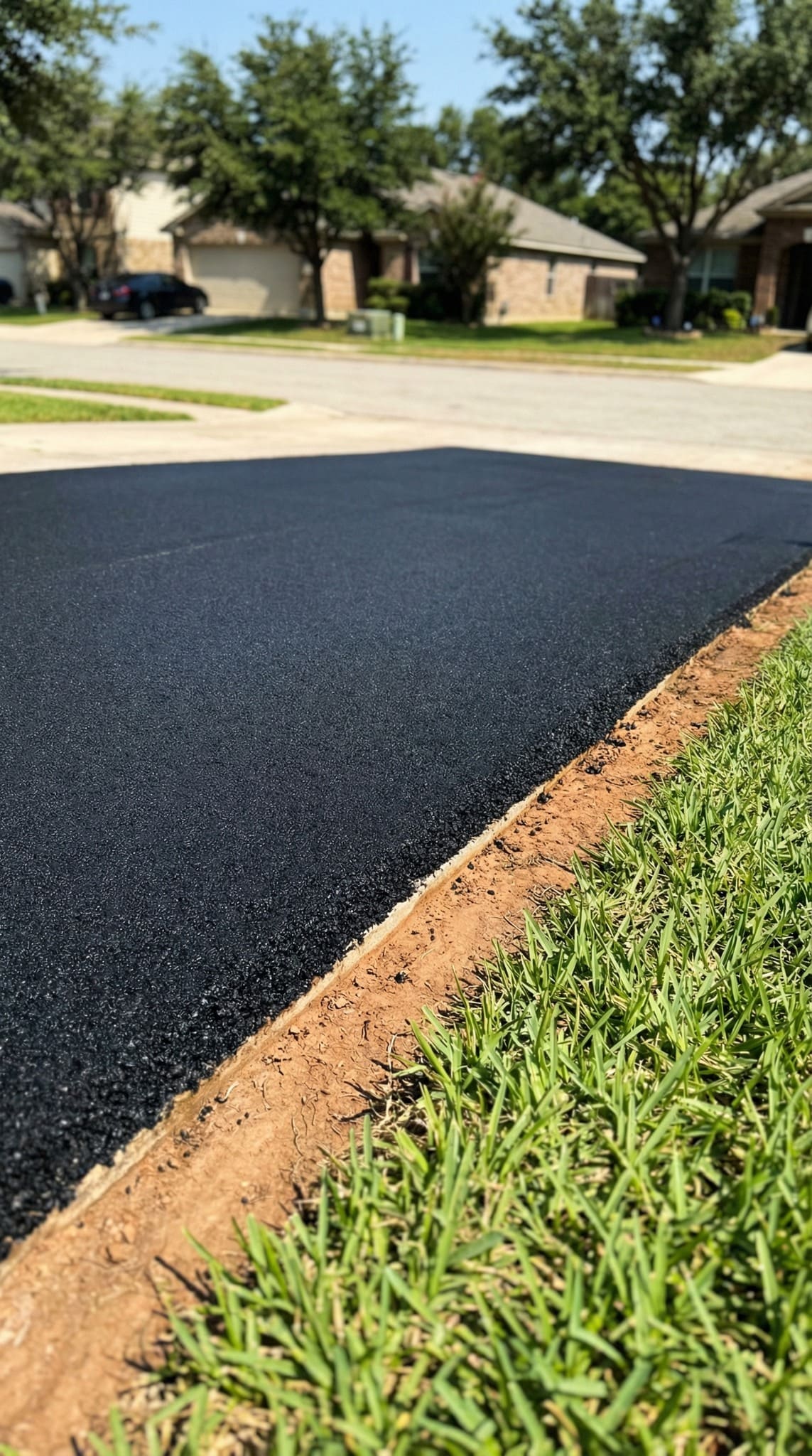 Residential driveway after paving