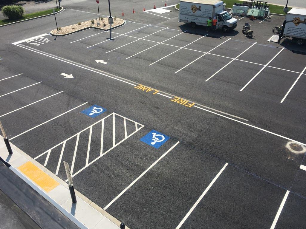 Parking lot paving